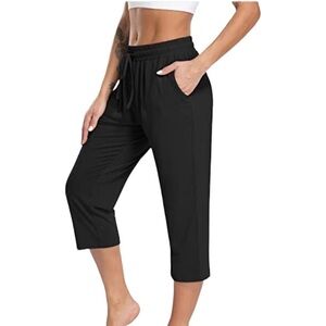 TARSE Women's Capri Yoga Pants Loose Soft Causal Lounge Pants w/ Pockets NWT XL